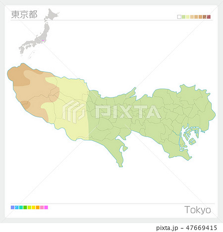 東京 東京都 地図 ベクターのイラスト素材