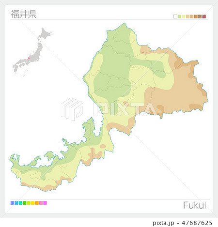 福井県 日本列島 日本地図 日本の写真素材