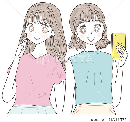 女の子 ヘアスタイル ティーンエイジャー 夏服のイラスト素材