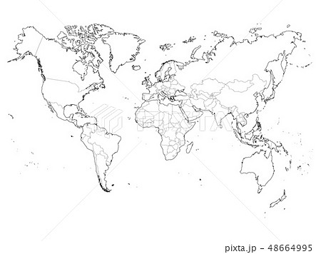 ヨーロッパ 地図 国境 白地図の写真素材