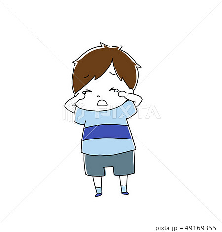 男の子 子供 悲しい 涙のイラスト素材