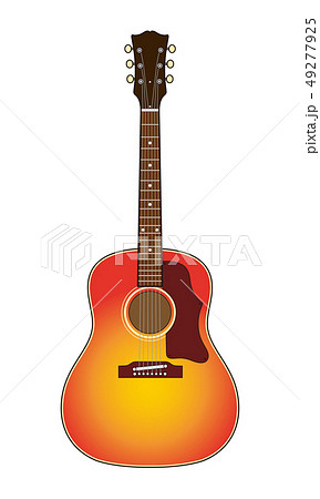 アコースティックギター かわいいのイラスト素材