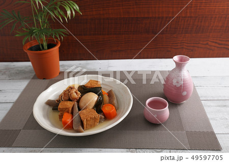 おでん 和食 ランチョンマット 焼酎の写真素材