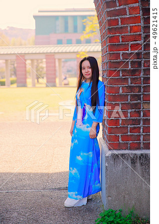 ベトナム女性 外国人 東南アジア 美人の写真素材