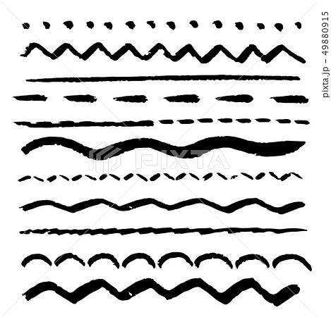 クレヨン 波線の写真素材