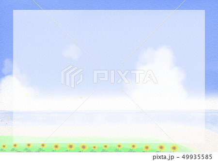 海水浴場 ビーチ 海 手書きのイラスト素材 海水浴場 ビーチ 海 手書きのイラスト素材