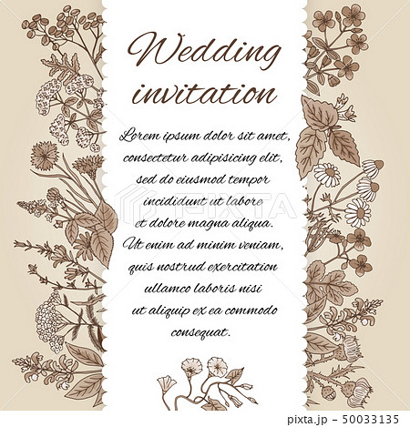 結婚式招待状のイラスト素材