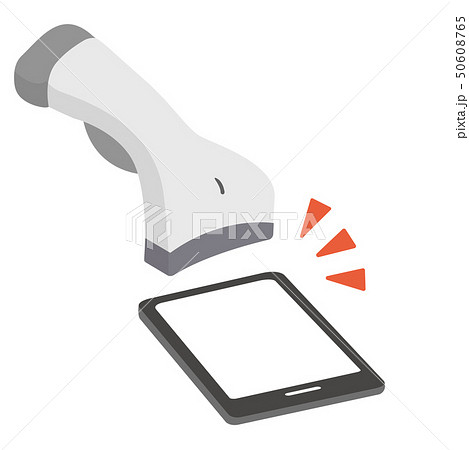 ベクター アイコン バーコードリーダー バーコードスキャナのイラスト素材