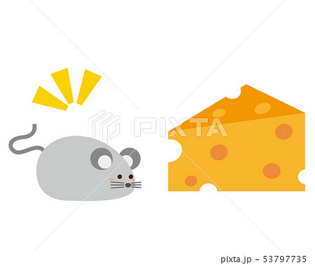 ねずみ ねずみ年 年 年賀状 イラスト チーズのイラスト素材