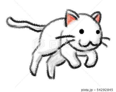 猫 飛ぶ ジャンプ イラストのイラスト素材