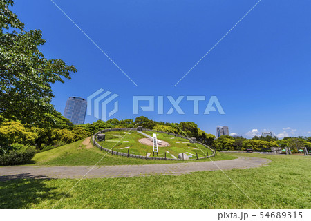 幕張海浜公園 花時計 公園 幕張の写真素材