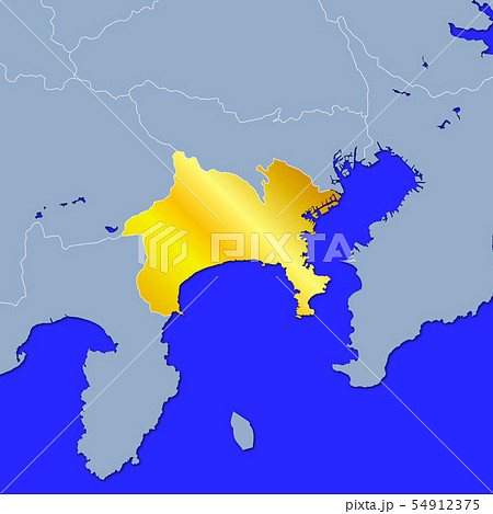 神奈川県地図のイラスト素材