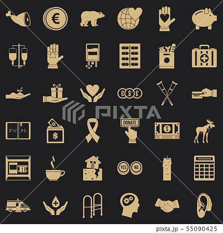 寄付 アイコンの写真素材