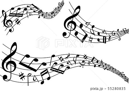 ピアノ ライン 音符 音楽のイラスト素材