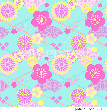 和柄 花 パターンのイラスト素材