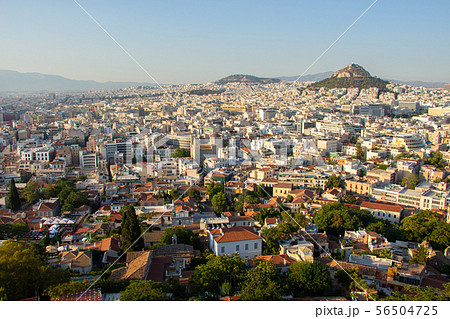 アクロポリス 街並み 外国の風景 ギリシャ神話の写真素材
