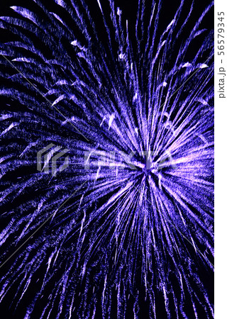 花火 青色の写真素材