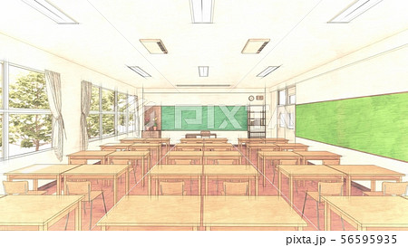 学校 教室 高校 中学校のイラスト素材