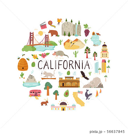 カリフォルニア州のイラスト素材