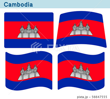 カンボジア国旗のイラスト素材