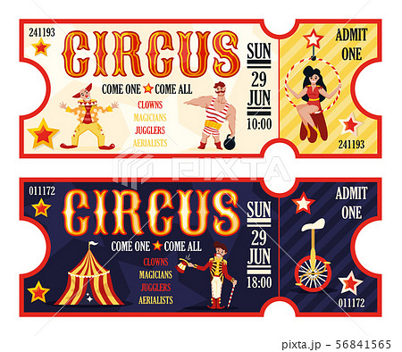 チケット サーカス デザイン 柄のイラスト素材