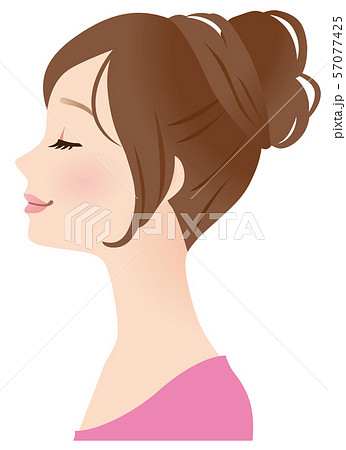 美容 顔 横顔 美肌のイラスト素材