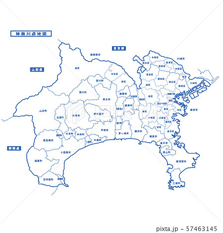 神奈川 神奈川県 地図 ベクターのイラスト素材