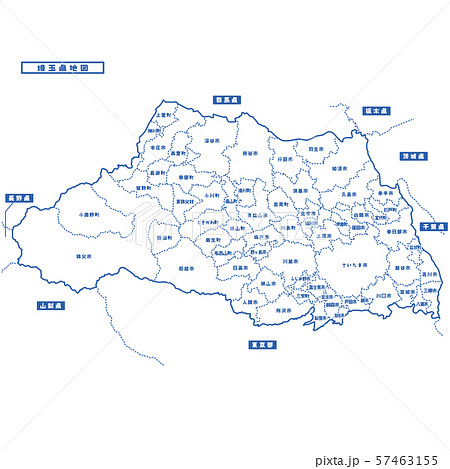 埼玉 埼玉県 地図 白地図のイラスト素材