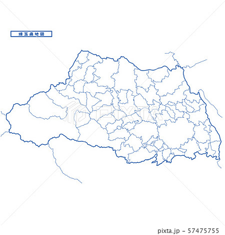 埼玉 埼玉県 地図 白地図のイラスト素材