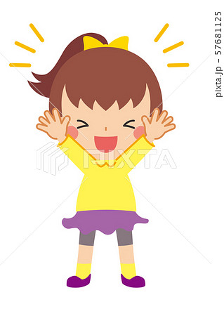 ポニーテール 女の子のイラスト素材