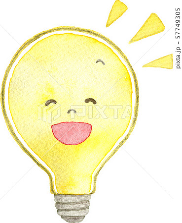 電球 擬人化 キャラクター 電気のイラスト素材