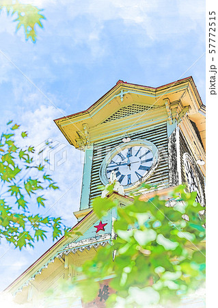 札幌市時計台 時計台 観光名所 水彩画のイラスト素材 - PIXTA