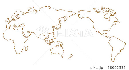 線画 手書き ベクター 日本地図のイラスト素材