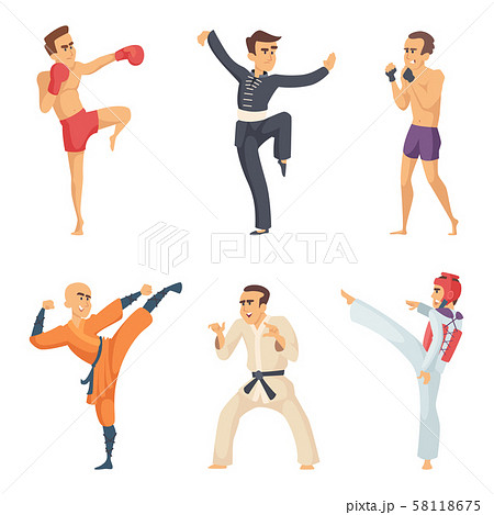 空手 空手道 構え ポーズのイラスト素材