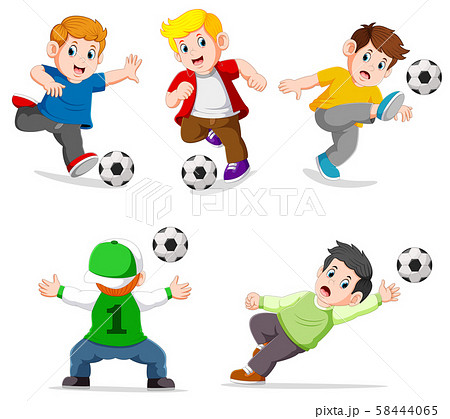 少年 マンガ 漫画 サッカーのイラスト素材