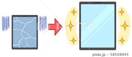 故障タブレットpcのイラスト素材