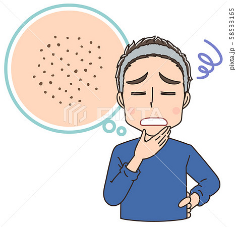 悩んでいる顔のイラスト素材