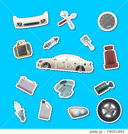 車 自動車 部品 パーツのイラスト素材