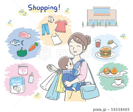 ショッピングモールのイラスト素材