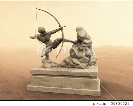 弓を引く イラストの写真素材 Pixta