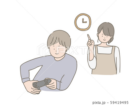 ゲーム しつけ 親子 注意のイラスト素材 Pixta