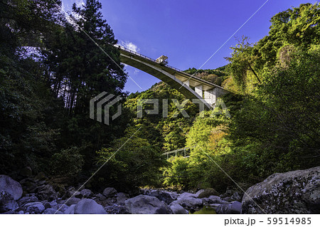 須津渓谷橋の写真素材