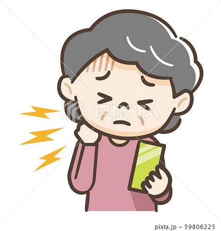 スマホ首の写真素材