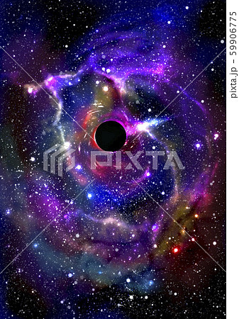 ブラックホール 背景の写真素材
