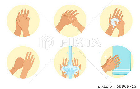 蛇口 閉める 手 水道のイラスト素材