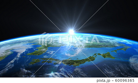 地球 宇宙 日本 日本列島のイラスト素材