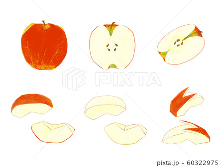 ウサギの形のリンゴのイラスト素材 Pixta