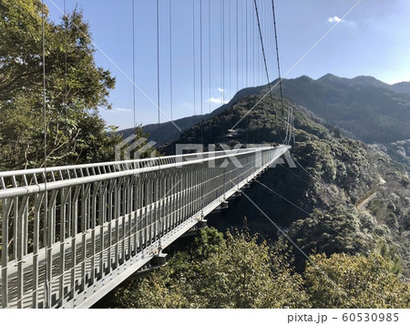 綾の大吊り橋 吊り橋 橋 宮崎県の写真素材