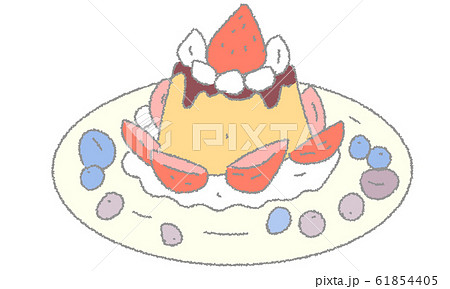 プリンアラモードのイラスト素材