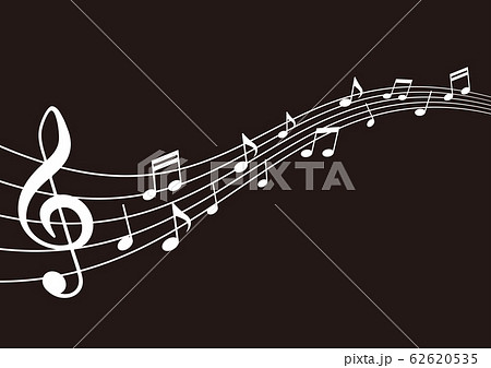 音楽 音符 モノクロ シンプルのイラスト素材 Pixta